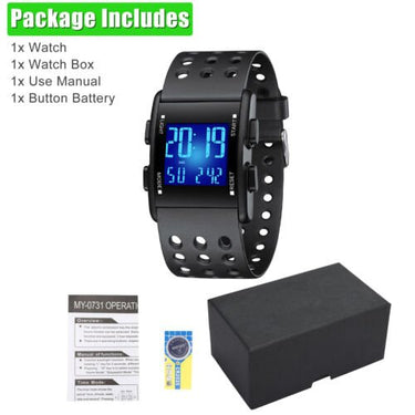 Men's Tactical LED Digital Sports Watch - Waterproof - InspiredGrabs.com